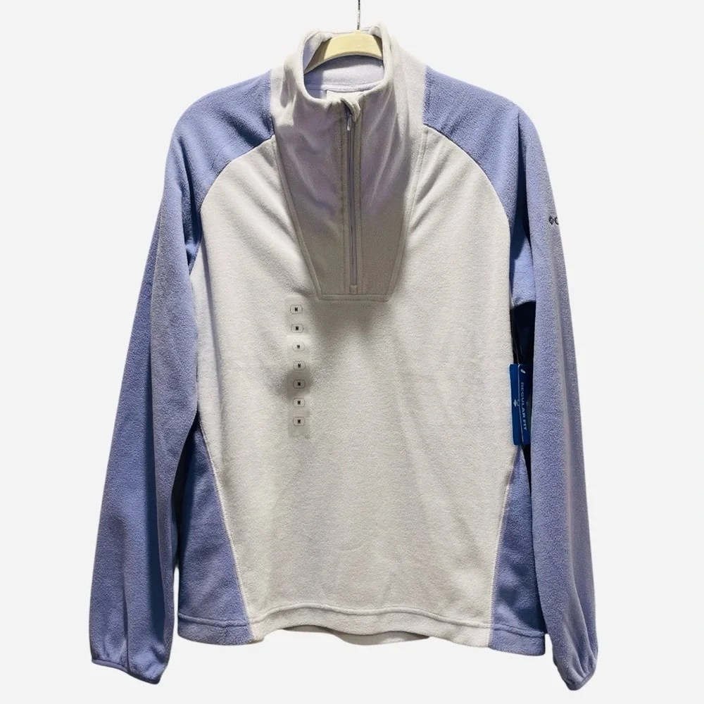 NWT Columbia Half Zip Fleece Sweater Pine Ridge Lavender Medium - Picture 2 of 9